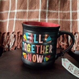 Kohl's Black and Multicolor Ceramic Mug